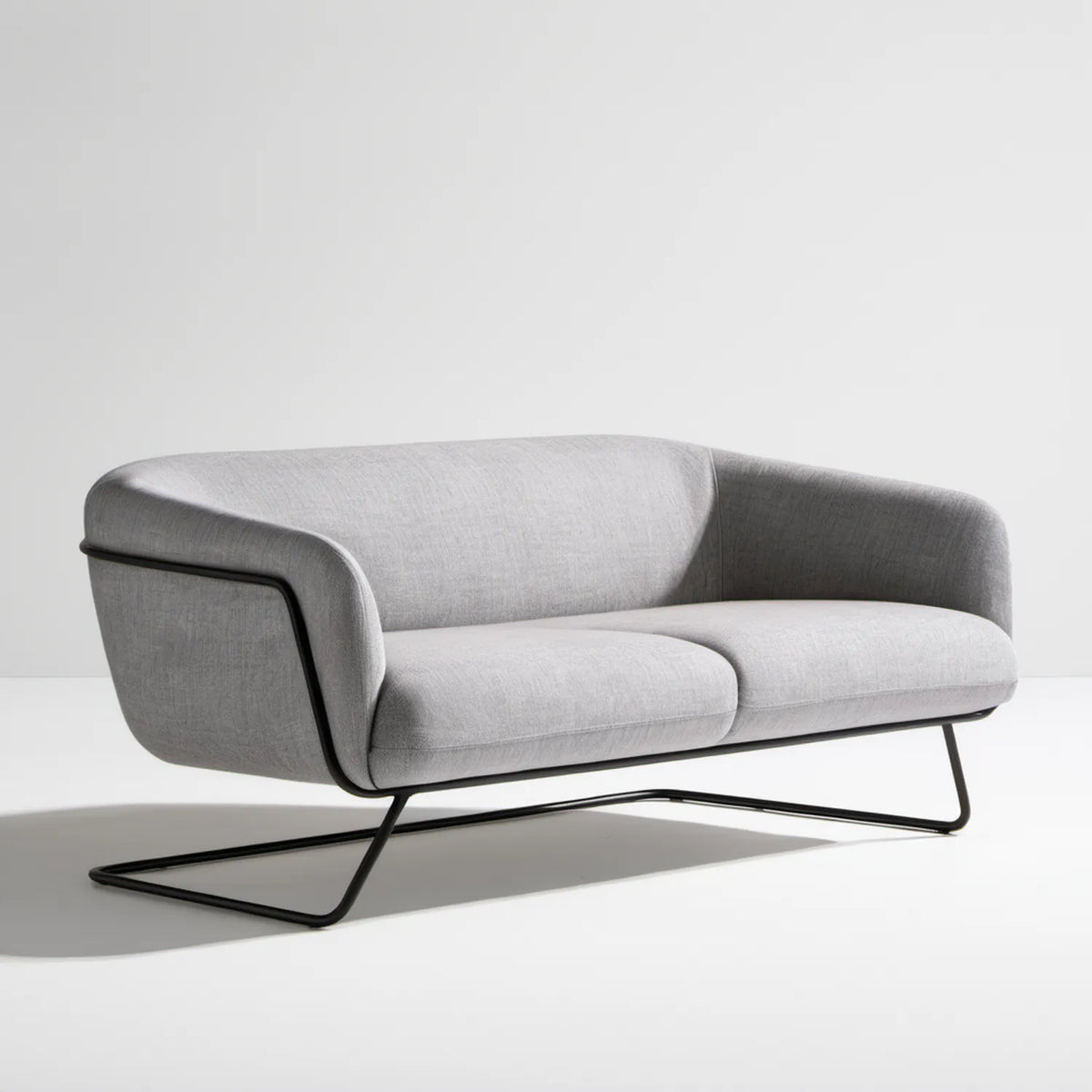 Dwuosobowa sofa tapicerowana jasnoszara 180 x 88 x 78 cm